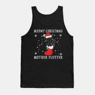 Meowy Christmas Mother Fluffer Funny Cat Lover Christmas Gifts Tank Top